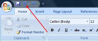 The Undo button in MS Office