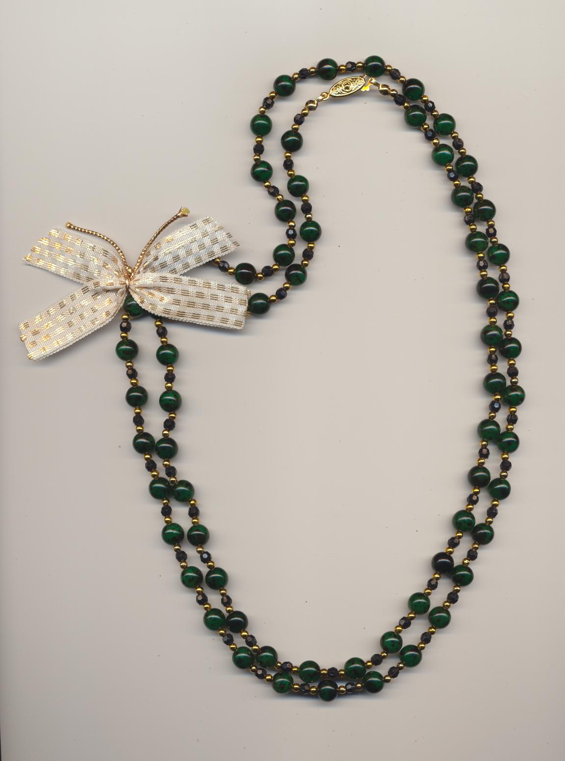 A necklace with a brooch with flair