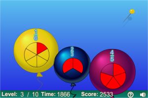 Balloon Pop Fractions Ordering Game